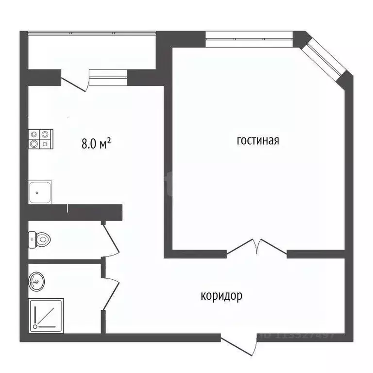 1-к кв. Московская область, Серпухов Юбилейная ул., 21 (42.7 м) - Фото 2
