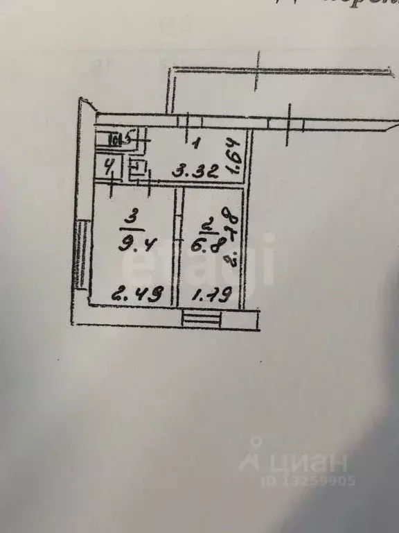 2-к кв. Липецкая область, Липецк ул. Жуковского, 9 (23.0 м) - Фото 2