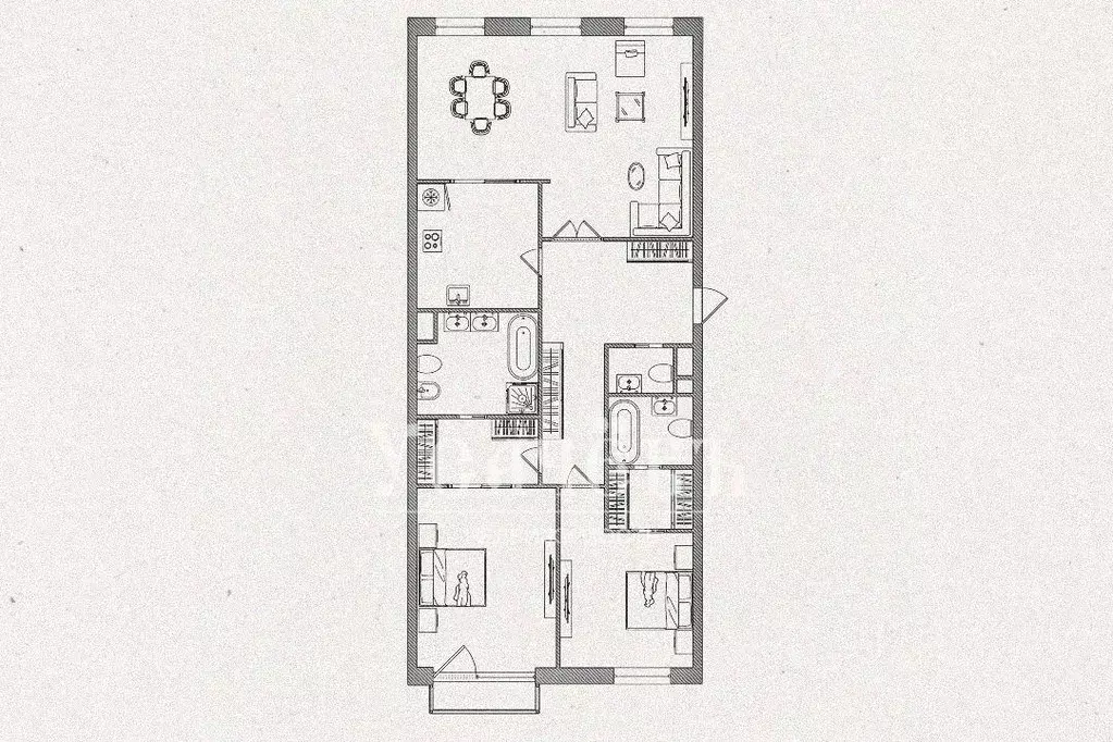 Квартира, 3 комнаты, 124.95 м - Фото 1