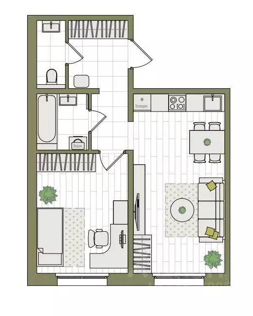 2-к кв. Кировская область, Киров ул. Чистопрудненская, 13А (45.2 м) - Фото 1