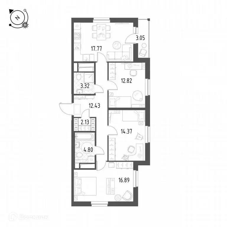 Продаётся 3-к квартира, 86.1 м - Фото 1