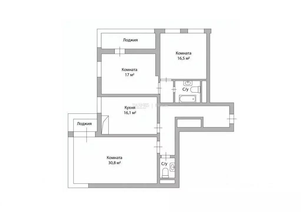 3-к кв. Москва Студенческая ул., 20к1 (109.8 м) - Фото 2