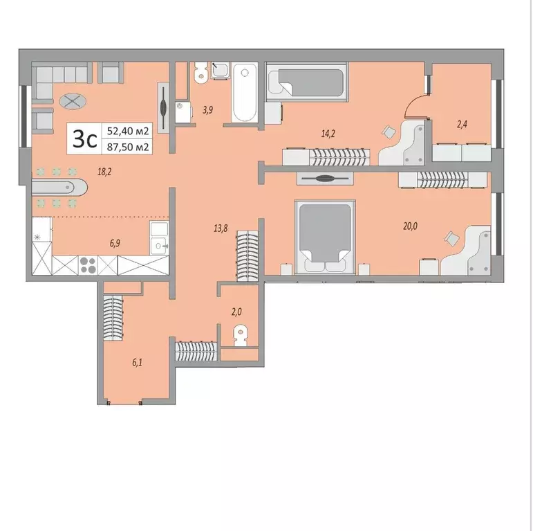 Продаётся 3-к квартира, 84 м - Фото 1