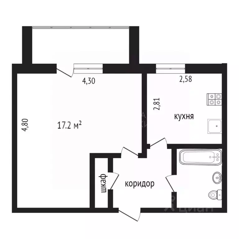 1-к кв. Тюменская область, Тюмень проезд Стахановцев, 3 (32.0 м) - Фото 0