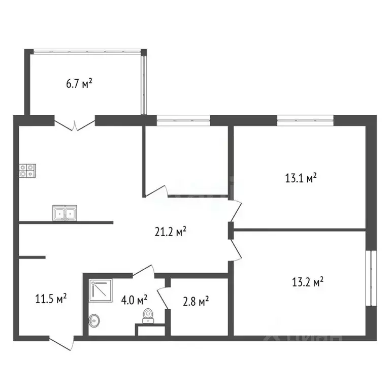 3-к кв. Ленинградская область, Всеволожск ул. Рябиновая Роща, 4к4 ... - Фото 2