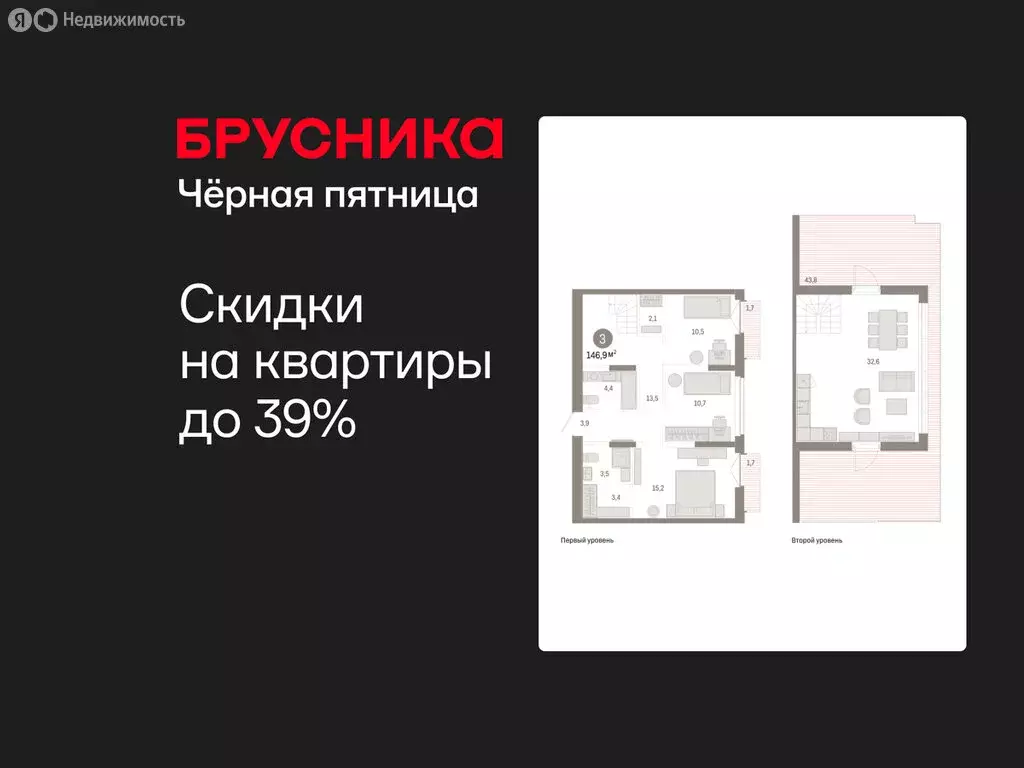 3-комнатная квартира: Тюмень, жилой комплекс Республики 205 (146.9 м) - Фото 1