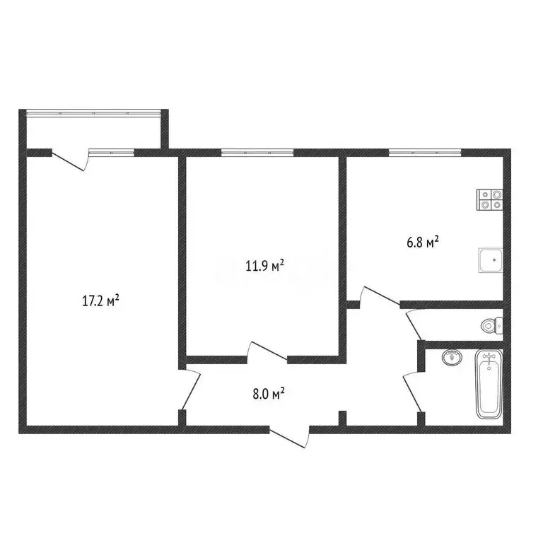 2-комнатная квартира: Черкесск, Октябрьская улица, 334 (47.5 м) - Фото 1