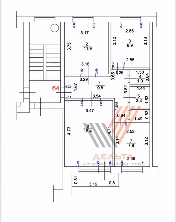 3-к кв. Псковская область, Остров ул. Меркурьева, 8 (60.0 м) - Фото 1