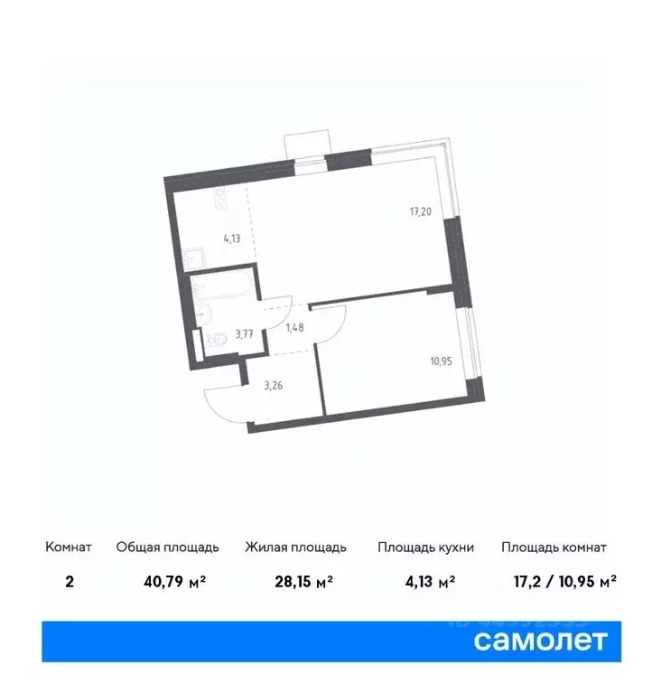 1-к кв. москва подольские кварталы жилой комплекс, к2 (40.79 м) - Фото 0