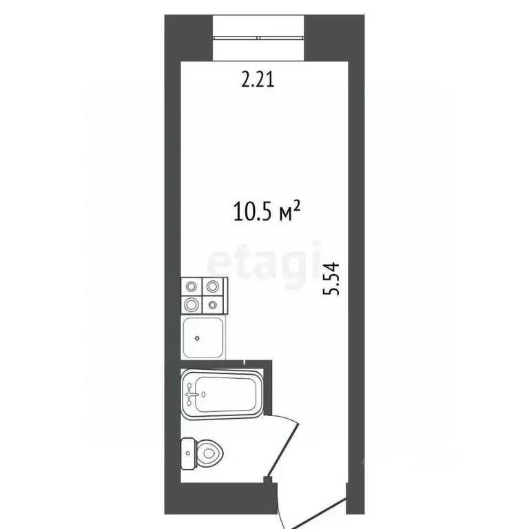 1-к кв. Томская область, Томск Промышленный пер., 9А (12.8 м) - Фото 2