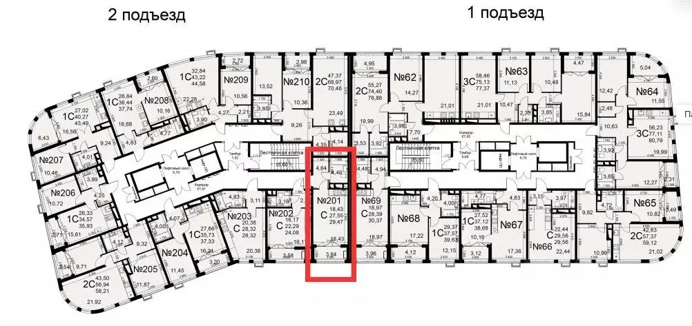 Студия Тульская область, Тула ул. Федора Смирнова, 2к1 (27.4 м) - Фото 2