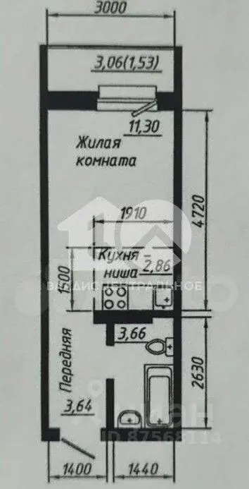Студия Новосибирская область, Новосибирск ул. Забалуева, 102/1 (19.5 ... - Фото 2