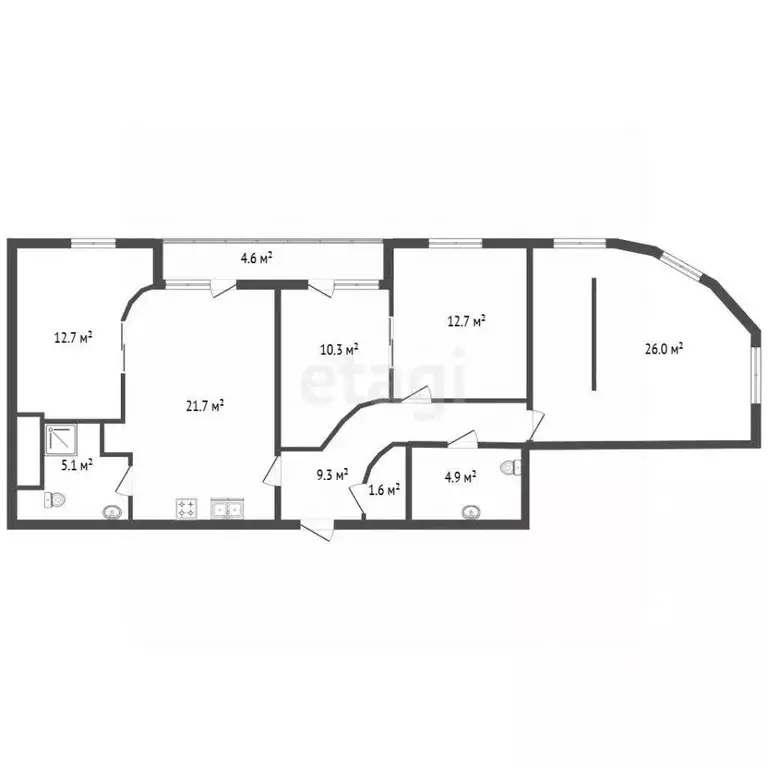 4-к кв. Санкт-Петербург Туристская ул., 30к2 (104.2 м) - Фото 2