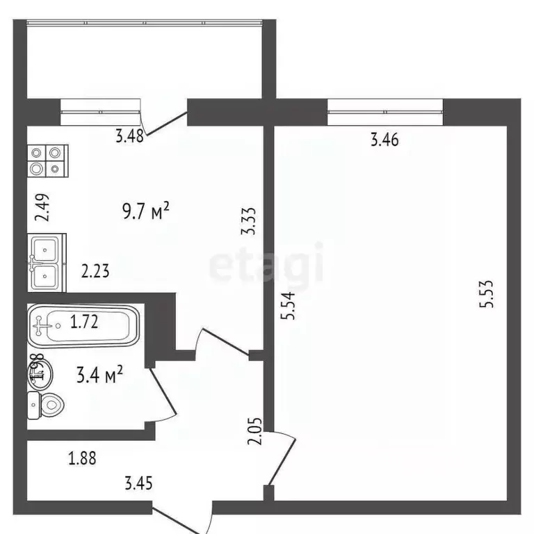 1-к кв. Мордовия, Саранск ул. Косарева, 117 (36.9 м) - Фото 0