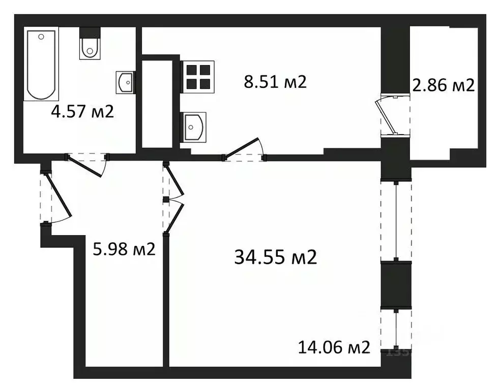 1-к кв. Калужская область, Калуга Азаровская ул., 40к5 (34.55 м) - Фото 1
