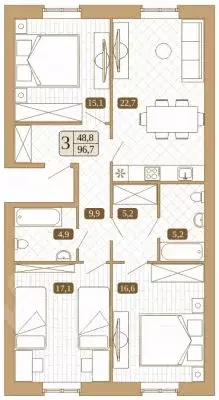 3-к кв. Московская область, Сергиев Посад Белый город жилой комплекс ... - Фото 1