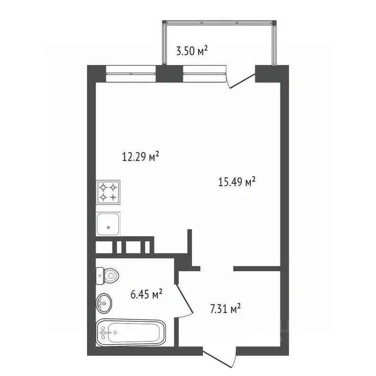 1-к кв. Красноярский край, Красноярск ул. Березина, 82В (42.85 м) - Фото 2