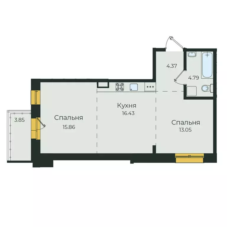 2-комнатная квартира: Иркутск, улица Пискунова, 134А (58.07 м) - Фото 1