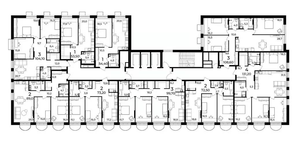 2-к кв. Нижегородская область, Нижний Новгород ул. Воровского, 8 (72.5 ... - Фото 2