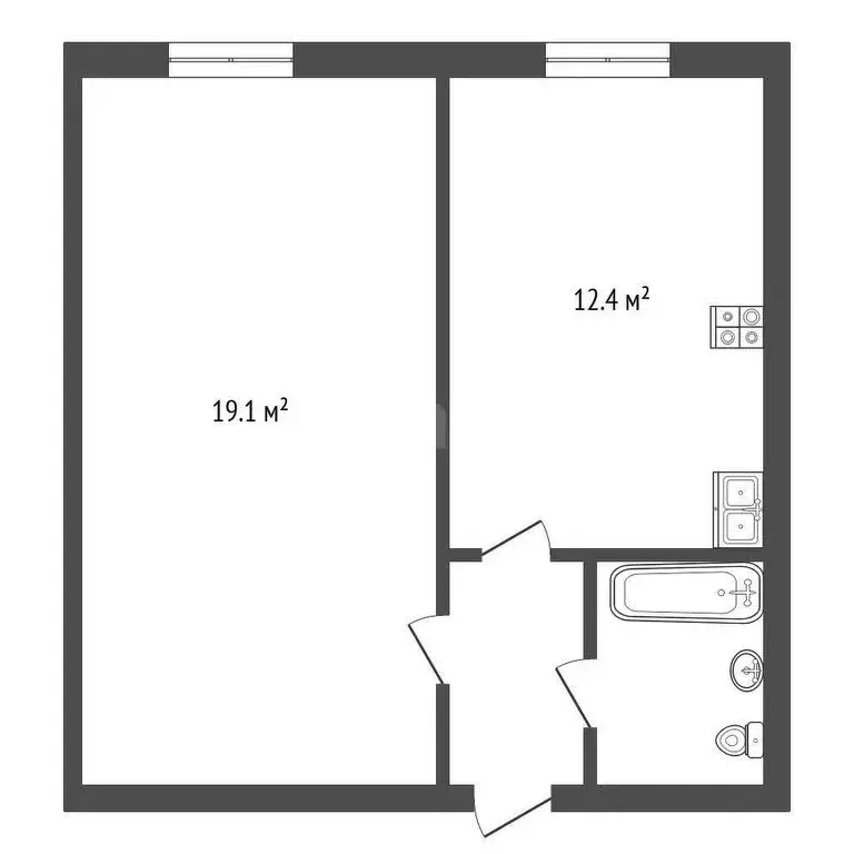 1-комнатная квартира: Онохино, улица Мира, 10 (35 м) - Фото 0
