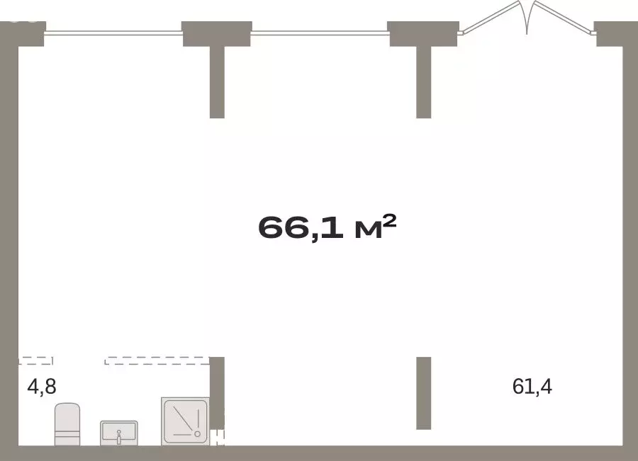 Торговая площадь (66.12 м) - Фото 1