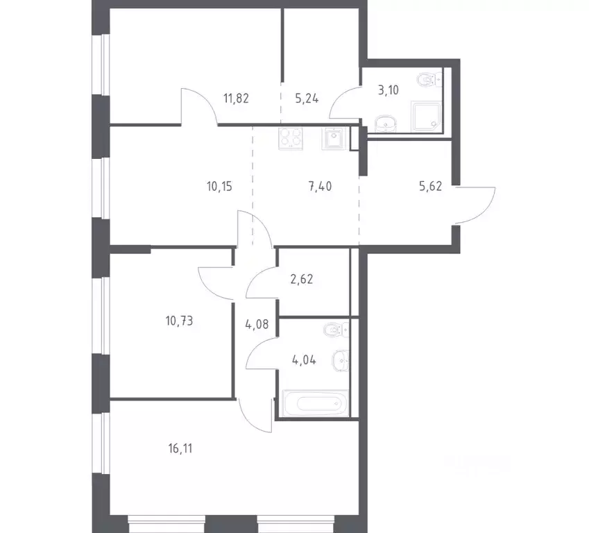 3-к кв. Приморский край, Владивосток Днепровская ул., 19 (80.91 м) - Фото 1
