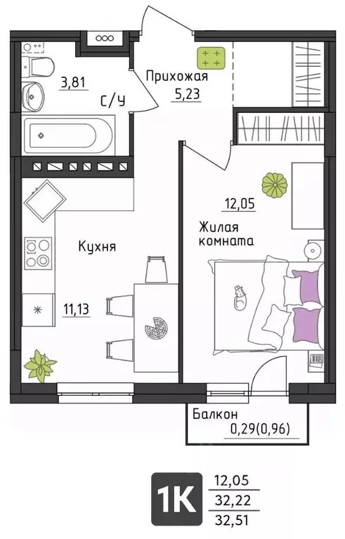 1-к кв. Пермский край, Пермь Верхне-Вишерская ул., 40 (32.51 м) - Фото 0