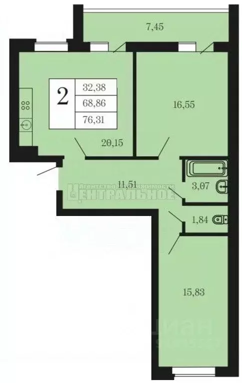 2-к кв. Смоленская область, Смоленский муниципальный округ, д. Ясенная ... - Фото 2