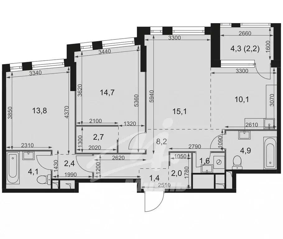 3-к кв. Москва Варшавское ш., 37АК1 (83.2 м) - Фото 2