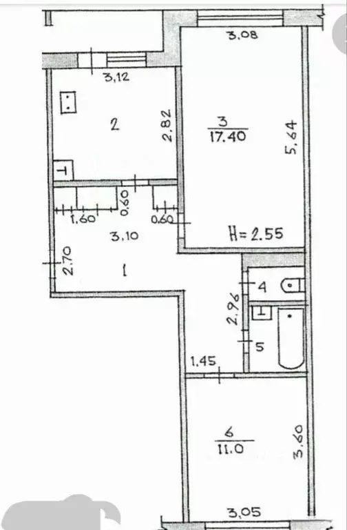 2-к кв. Московская область, Щелково Комсомольская ул., 12/9 (54.0 м) - Фото 0