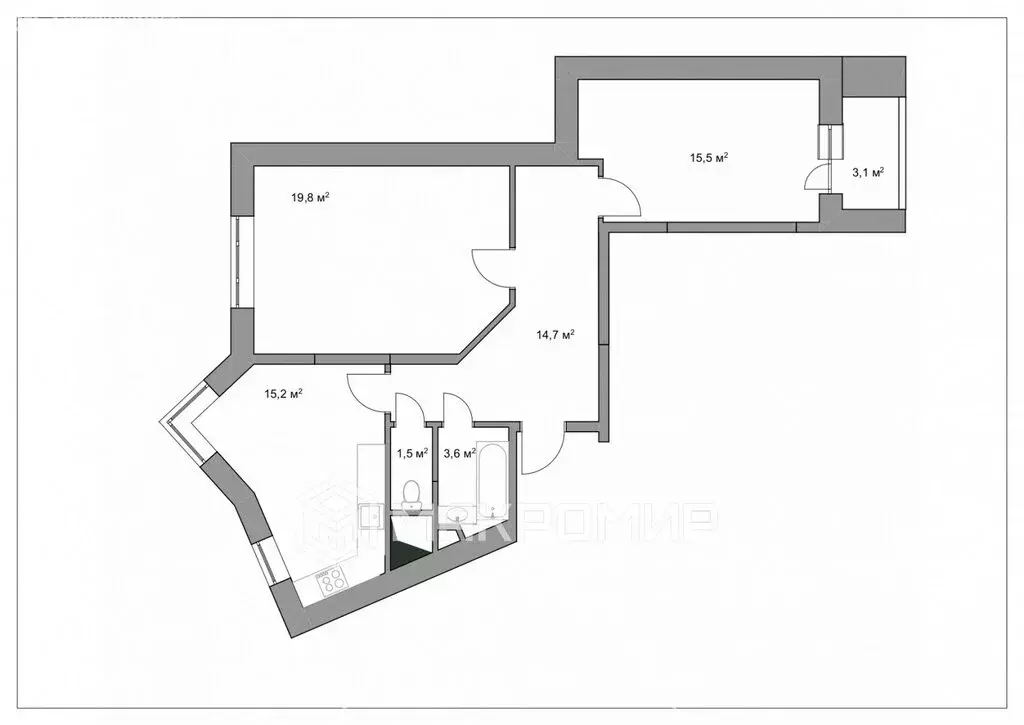 2-комнатная квартира: Истра, улица Главного Конструктора В.И. Адасько, ... - Фото 1