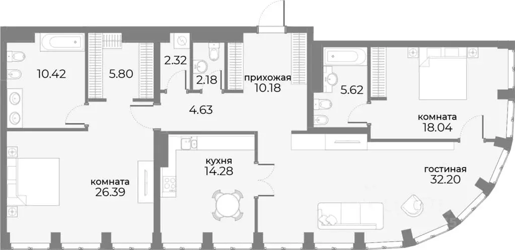 3-к кв. Москва Дружинниковская ул., 15 (132.17 м) - Фото 0