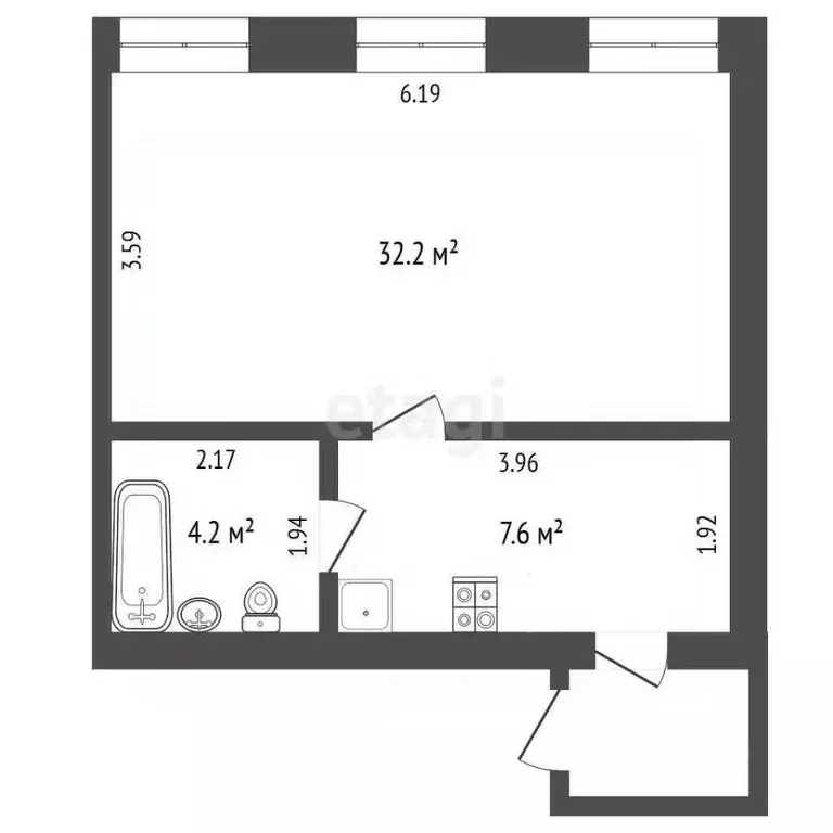 1-к кв. Тюменская область, Тюмень ул. Беляева, 23/1 (36.6 м) - Фото 2