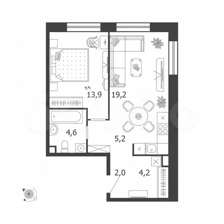 1-к. квартира, 49,1 м, 14/18 эт. - Фото 0