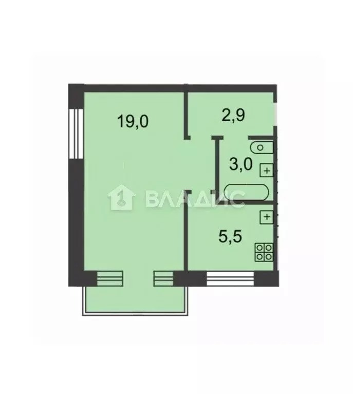 1-к кв. Нижегородская область, Нижний Новгород ул. Раевского, 7 (30.4 ... - Фото 2