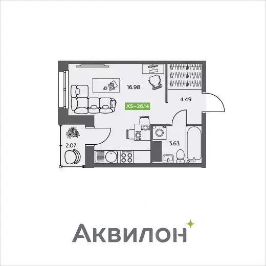 Студия Архангельская область, Северодвинск Аквилон Север жилой ... - Фото 0