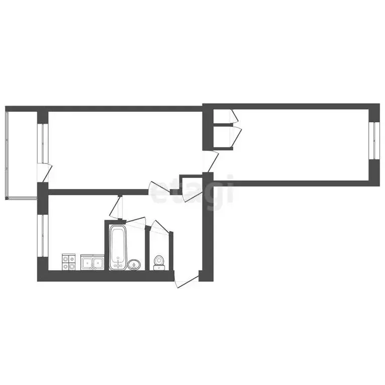 2-комнатная квартира: Туринск, Социалистическая улица, 93 (42.7 м) - Фото 0