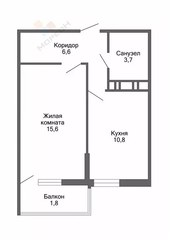 1-комнатная квартира: Краснодар, улица имени Героя Георгия ... - Фото 0