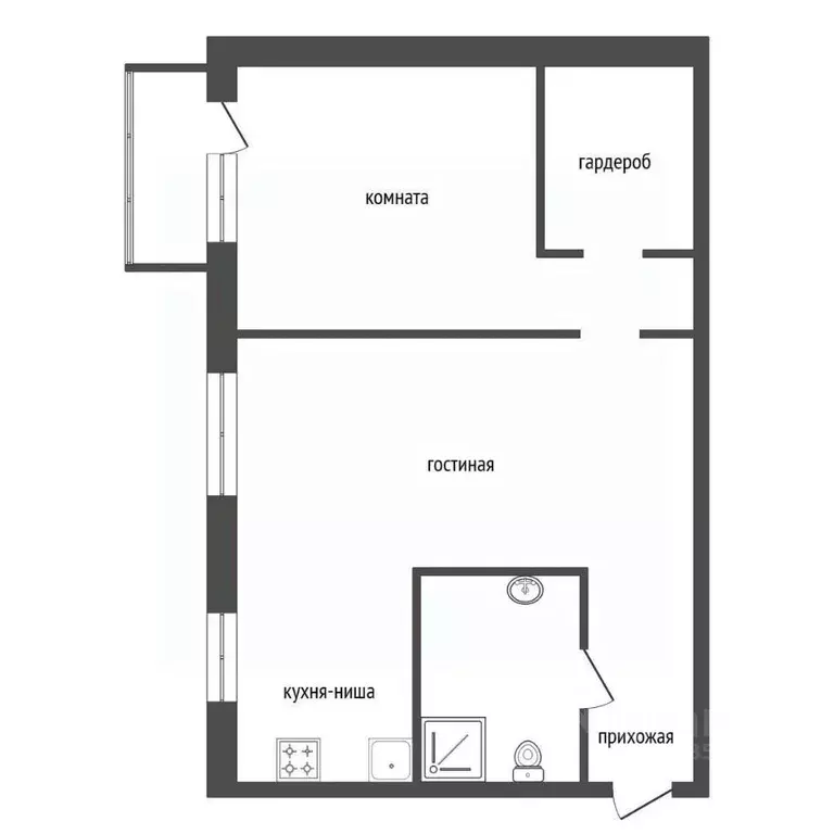 2-к кв. Красноярский край, Красноярск ул. Горького, 33 (44.7 м) - Фото 1