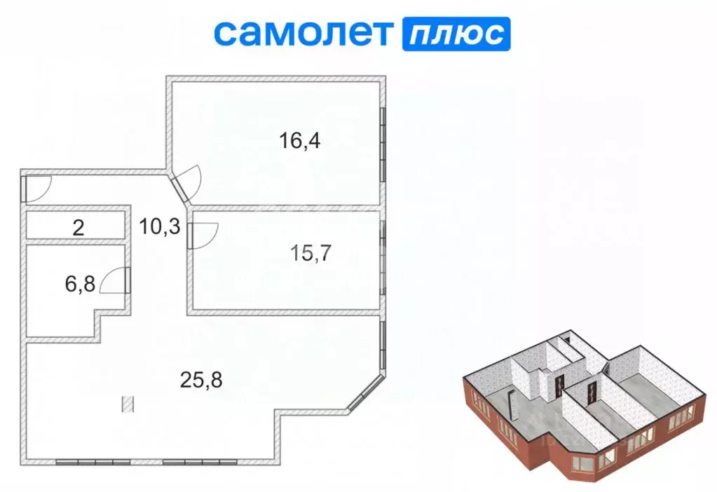 3-к кв. Кемеровская область, Кемерово ул. Юрия Двужильного, 32/2 (84.0 ... - Фото 2