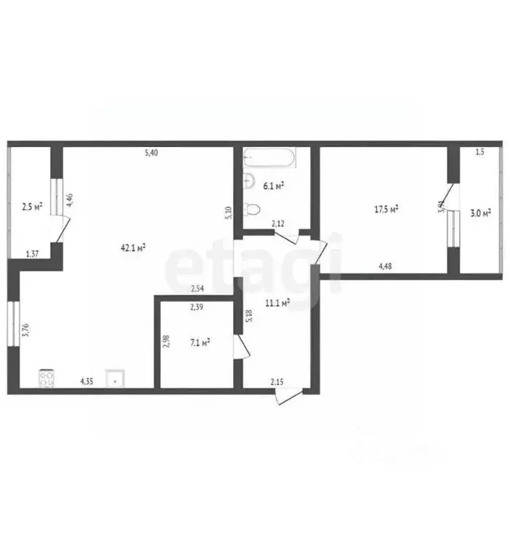 2-к кв. Забайкальский край, Чита ул. Генерала Белика, 13 (83.5 м) - Фото 1
