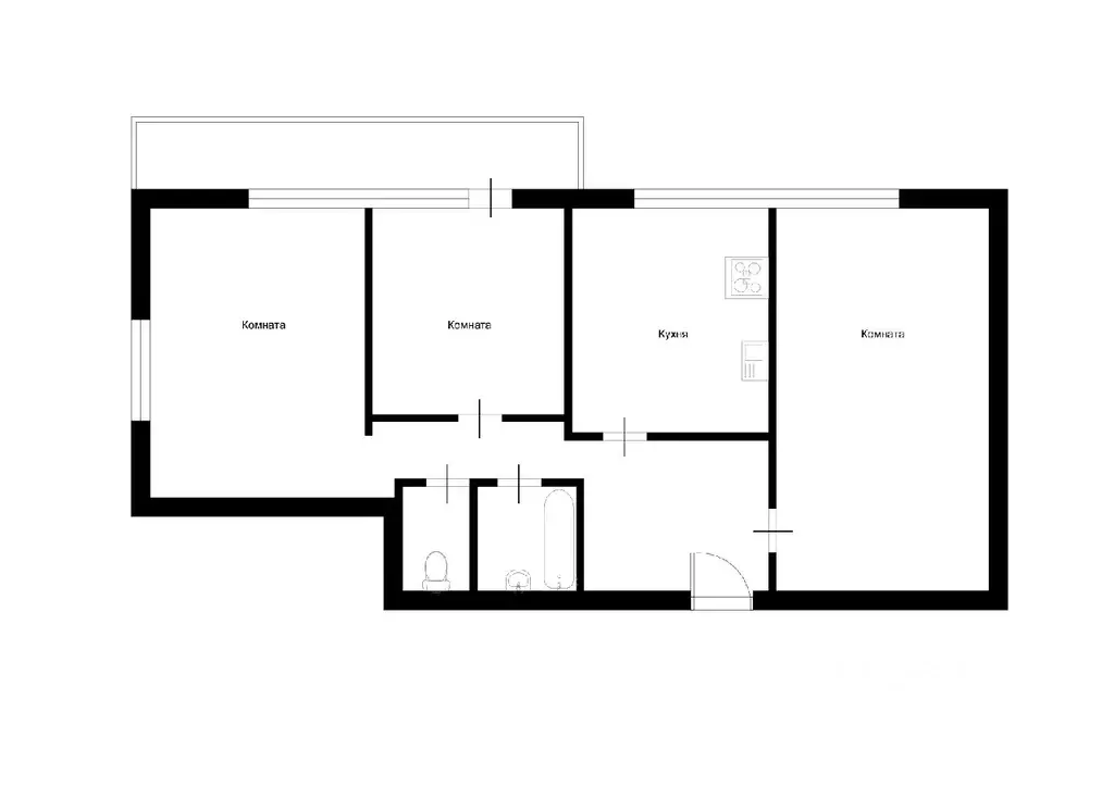 3-к кв. Москва Бакунинская ул., 38-42С1 (64.7 м) - Фото 1