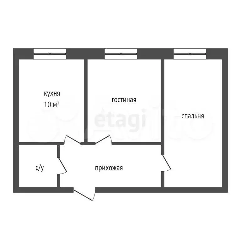 2-к. квартира, 44 м, 5/9 эт. - Фото 1