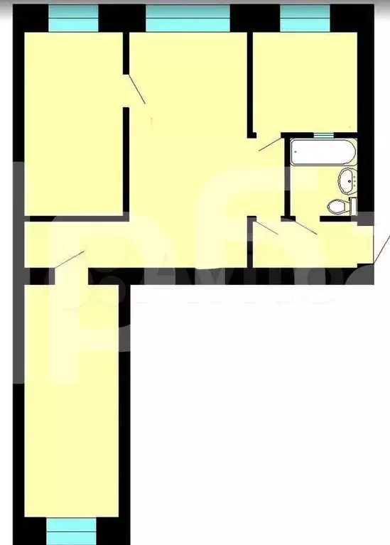 3-к. квартира, 54 м, 3/5 эт. - Фото 0