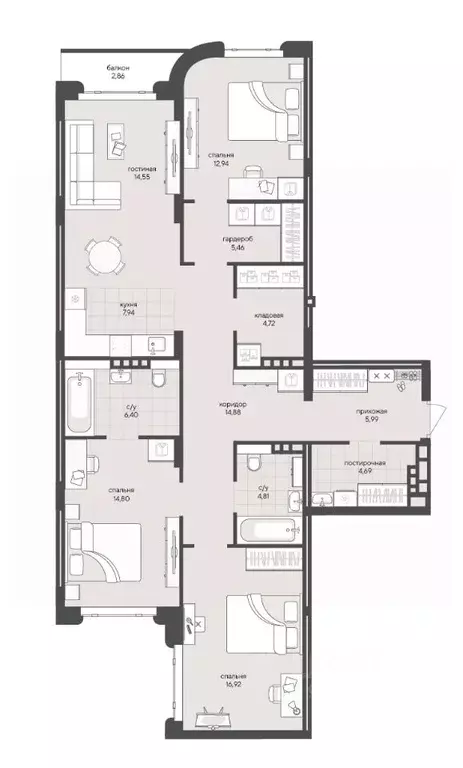 3-к кв. Новосибирская область, Новосибирск Кедровая ул., 79 (116.96 м) - Фото 0
