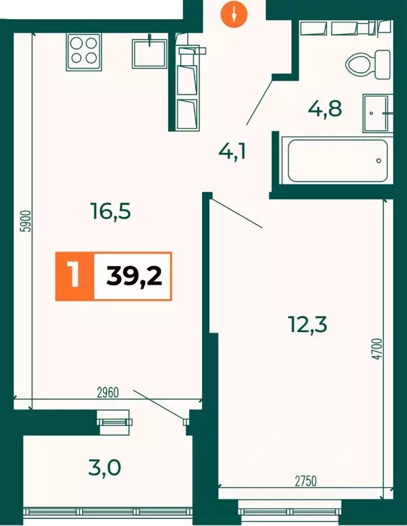 1-к кв. Свердловская область, Екатеринбург ВИЗ жилрайон, Квартал ... - Фото 0