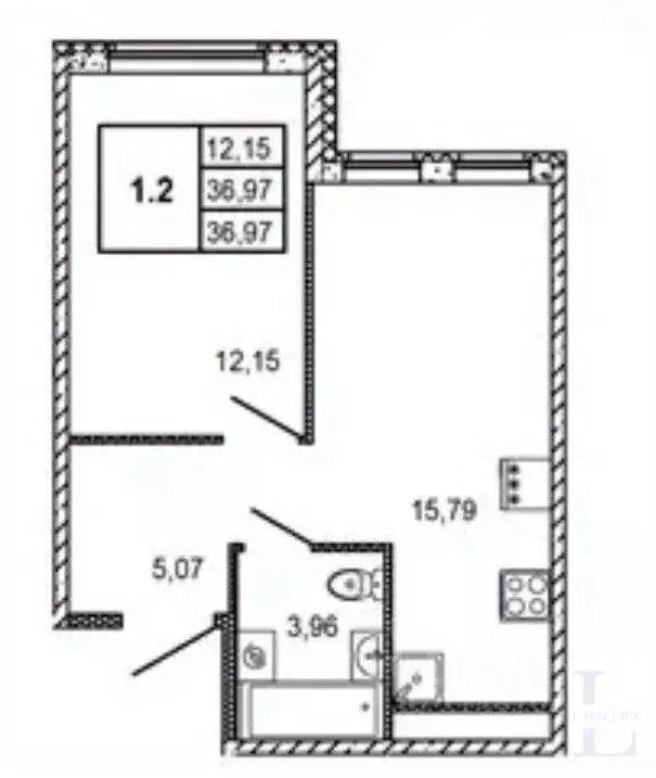 1-к кв. Ленинградская область, Мурино Всеволожский район, ул. Шоссе в ... - Фото 2