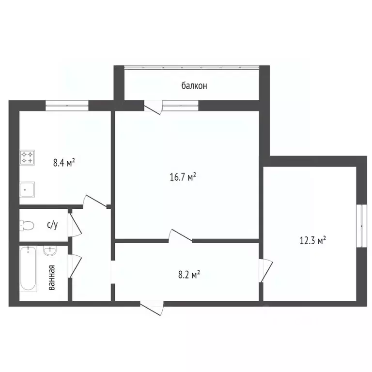 2-к кв. Красноярский край, Красноярск ул. 40 лет Победы, 28 (52.8 м) - Фото 2