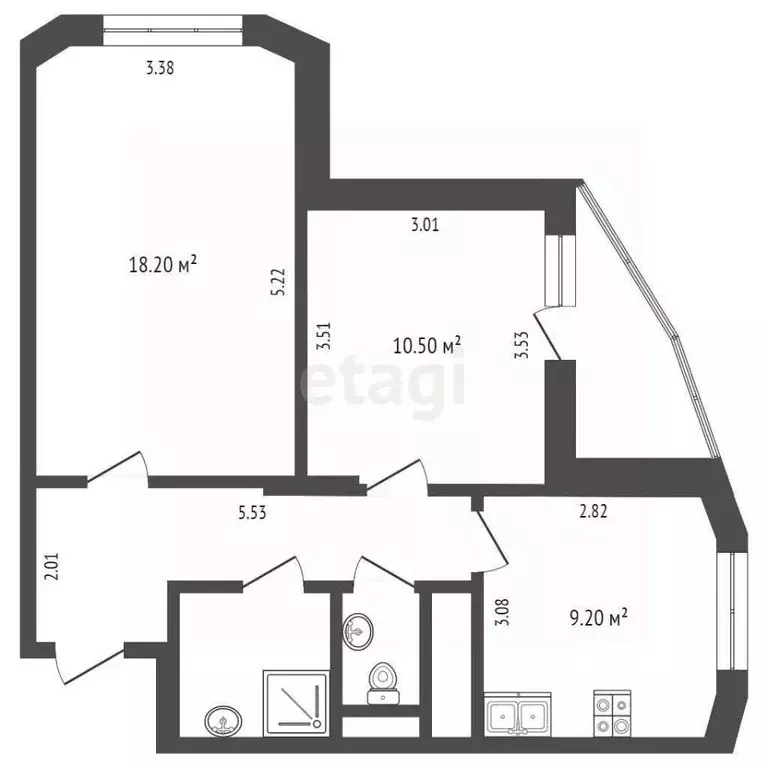 2-к кв. Москва Ленинградское ш., 130к2 (50.8 м) - Фото 0