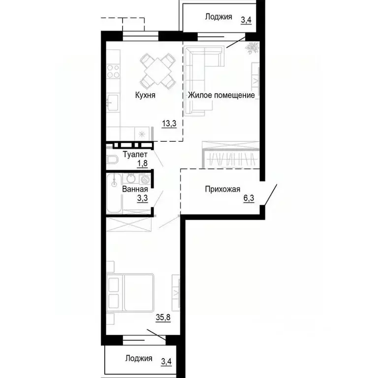 1-к кв. Приморский край, Владивосток ул. Бринера (60.3 м) - Фото 1